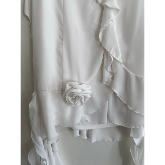 SHOW ME YOUR MUMU Ramona White Ruffle Mini Dress Size Large - Picture 8 of 13